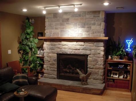 Basement Stone Fireplace Tile Contractor Creative Tile Works