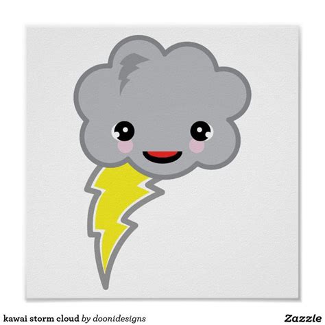 Kawai Storm Cloud Poster Clouds Storm Clouds Custom