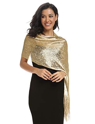 Rheane Sparkling Metallic Shawls And Wraps With Buckle For Evening Party Dresses Wedding Party