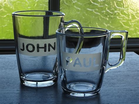 Personalized Etched Glass Mugs Etsy