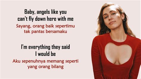 Miley Cyrus Angels Like You Lirik Terjemahan Indonesia YouTube