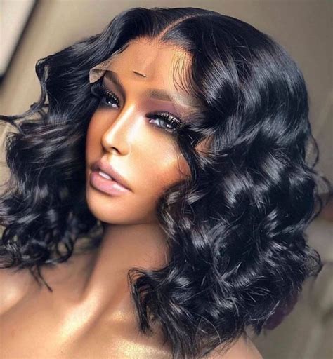 Short Bob Body Wave Wig Lace Front Wigs 100 Human Hair For Women