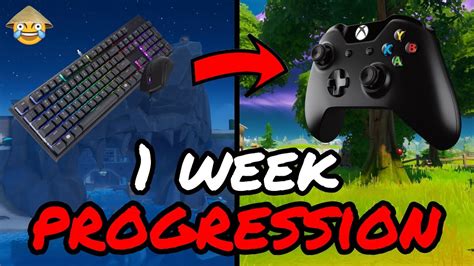 1 Week Progression From Keyboard And Mouse To Controller Fortnite