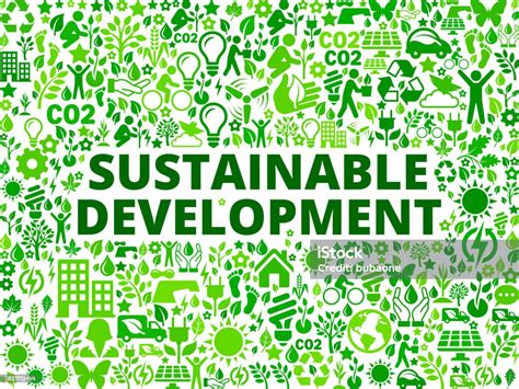 Sustainable Development Environmental Conservation Vector Icon Pattern