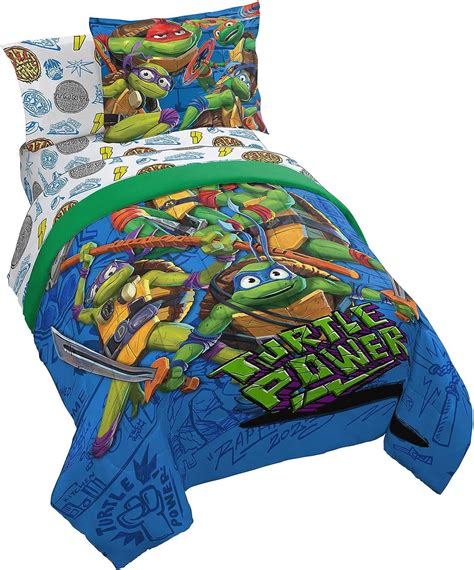 Linshui Nickelodeon Teenage Mutant Ninja Turtles Twin Comforter Set 5