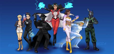 The Seven Members Of The Worlds Premier Superhero Team The Pantheon