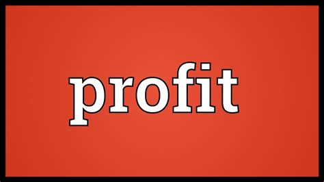 Profit Meaning Youtube