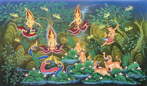 Traditional Thailand Artwork Thai Paintings For Sale Royal Thai Art