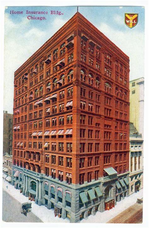 The Home Insurance Building Was Built In 1884 In Chicago Illinois Usa