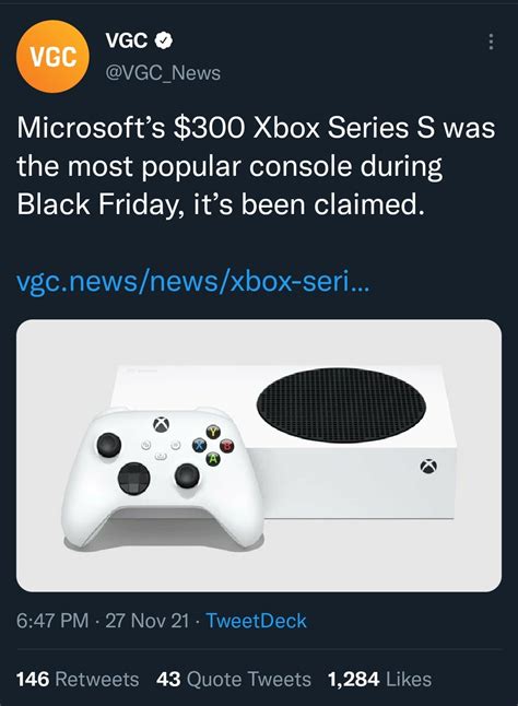 Series S Is Highest Selling Console In Black Friday Sale Community