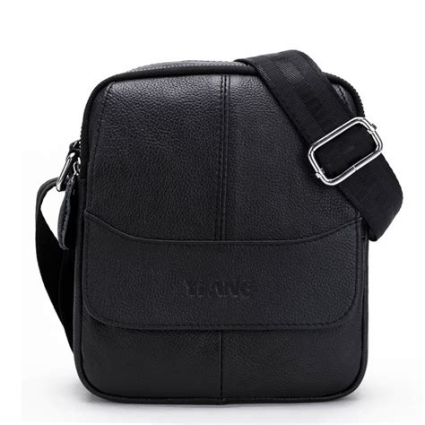 New Men Genuine Leather Bags Sling Cross Body Bag Travel Messenger Pack