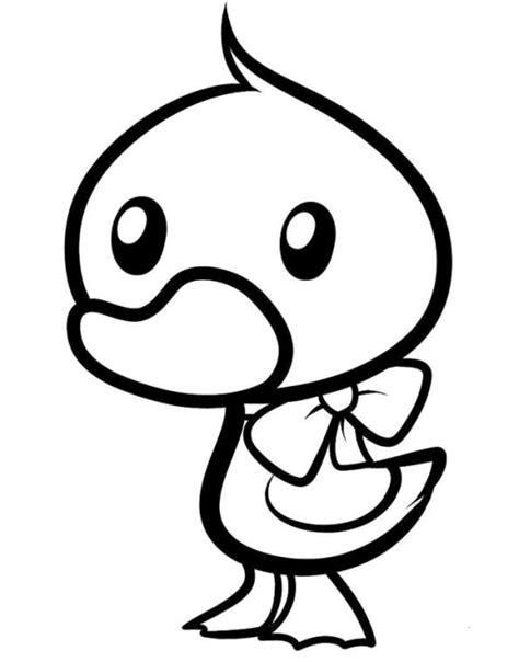 Get This Duck Coloring Pages Cute Little Cartoon Duck For Kids