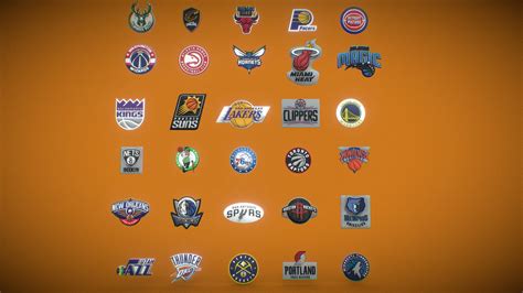 Nba All Teams Logos Printable And Renderable Buy Royalty Free 3d