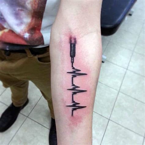 50 Heartbeat Tattoo Designs For Men Electronic Pulse Ink Ideas