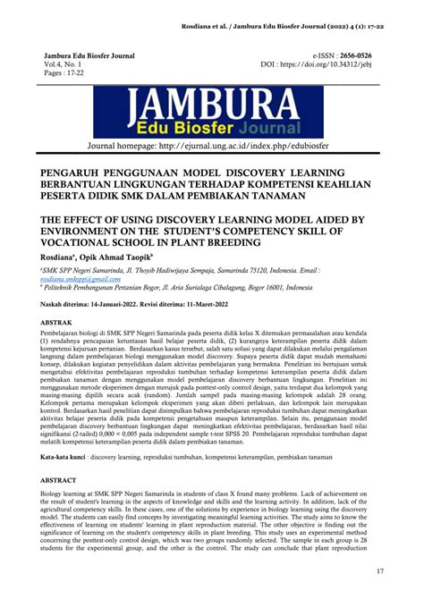 Pdf Pengaruh Penggunaan Model Discovery Learning Berbantuan