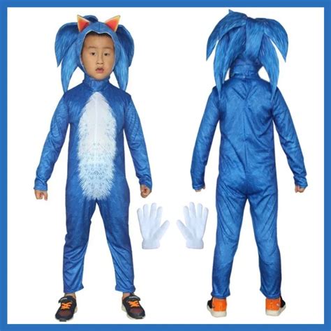 Anime Sonic The Hedgehog Costume For Kids Game Character Cosplay