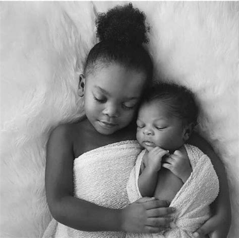 Vintage African American Photography Beautiful Black Babies Sibling