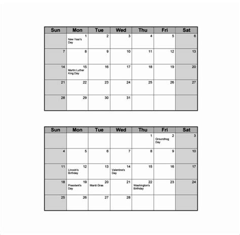 39 Blank Calendar Template
