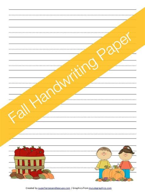 Fall Handwriting Paper Free Printable Handwriting Paper Fall Writing