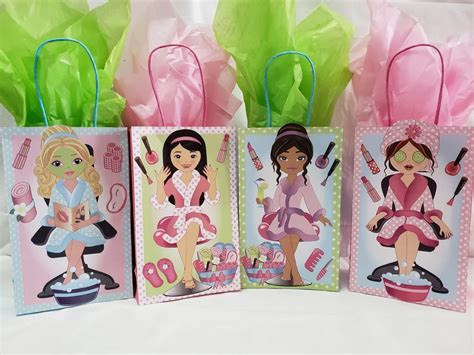 Girls Spa Favor Bags Spa Bag Birthday Party Favors Printables Décor