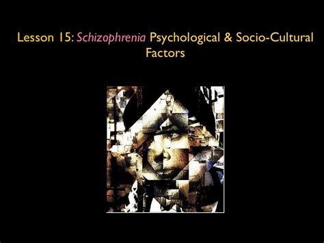 Lesson 15 Schizophrenia Psychological And Socio Cultural Factors