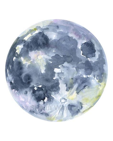 Watercolor Moon Phases Art Print Set Of 3 Portrait Vertical Etsy