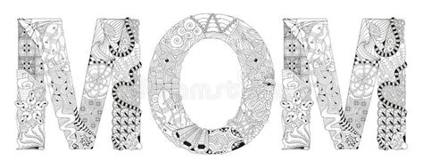 Word Mom For Coloring Vector Decorative Zentangle Object Stock Vector