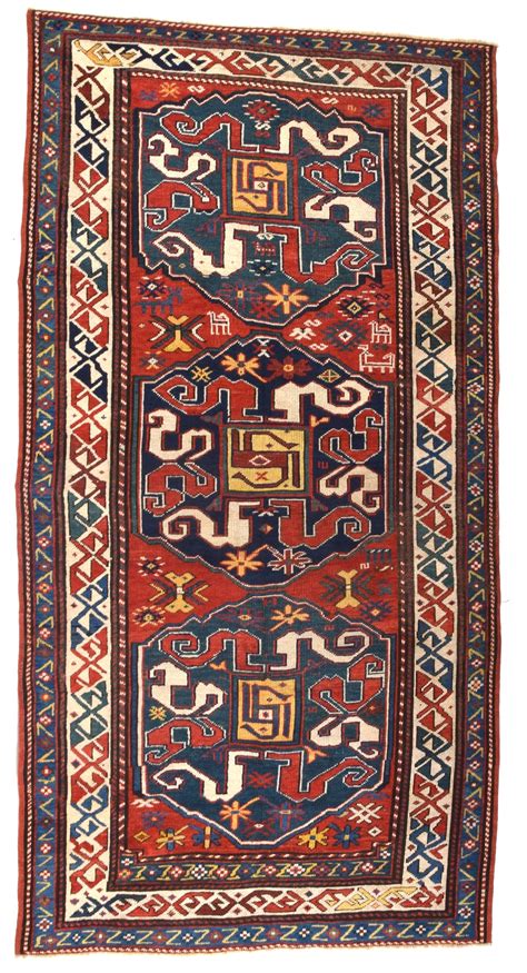 19th Century Caucasian Cloudband Rug Size 120 X 230 Cm Antique Carpets