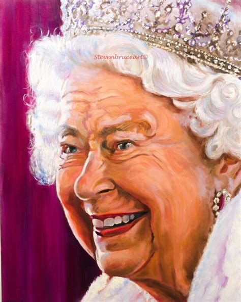 Her Majesty Queen Elizabeth Ii At 90 Oil On Canvas By Steven Robert