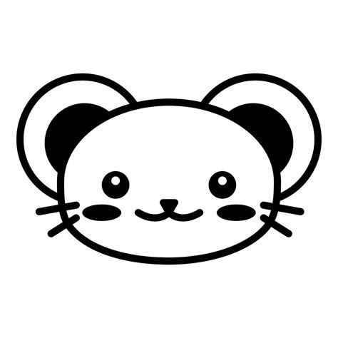 Face Cute Pet Animal Funny Baby Kids Print Outline Symbol Kawaii Animal