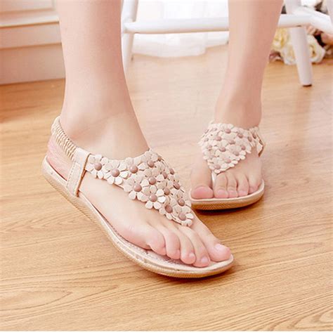 2019 Summer Sandals Women Shoes Bohemian Thong Flats Shoes Woman