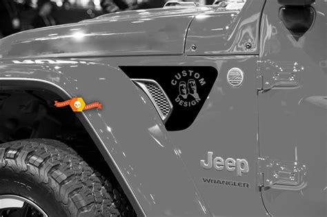 Jeep Wrangler Jl Jlu Gladiator Custom Design Fender Vent Vinyl Decal