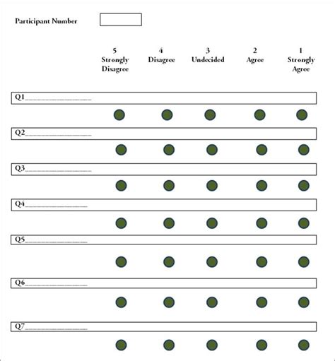 Sample Likert Scale Template Questionnaire Template