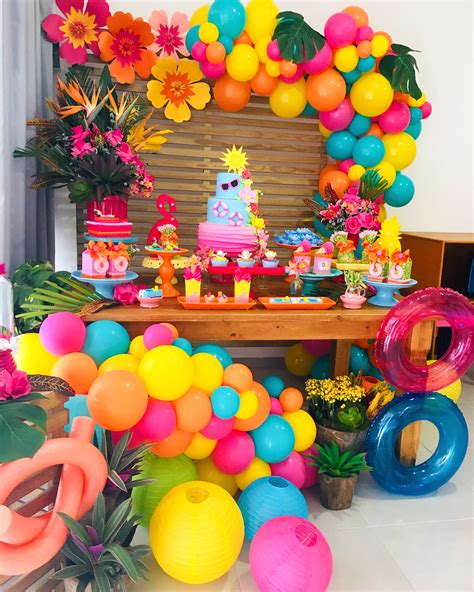 Tropical Birthday Party Hawaiian Luau Party Luau Theme Party