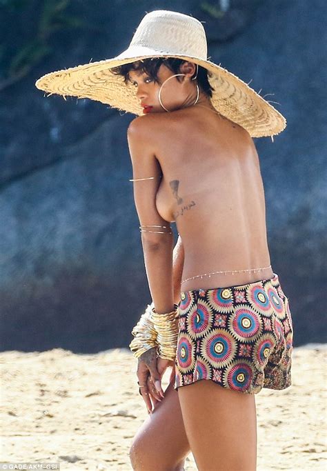 Photos Rihanna Poses Topless For Vogue Brazil Photo Shoot