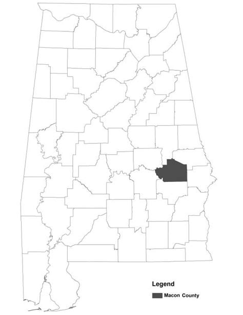 Map Of Alabama Highlighting Macon County Download Scientific Diagram