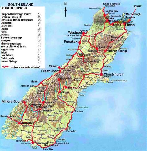 Just Our Pictures Of New Zealand ~ South Island Map And Trip Itinerary