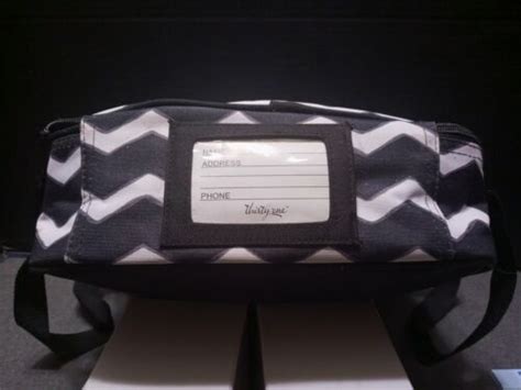 Thirty One Black And White Chevron Pattern Insulated Zippered Lunch Bag W Handles Ebay