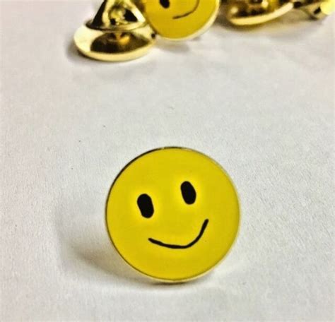 Smiley Face Lapel Pin Happy Face Emoji Geekery Tie Tack Made In The