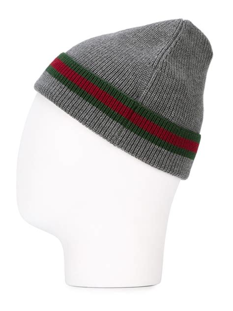 Gucci Wool Silk Beanie Hat In Gray For Men Lyst