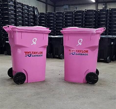 Taylor Garbage Uses Pink Trash Cans For Breast Cancer Help