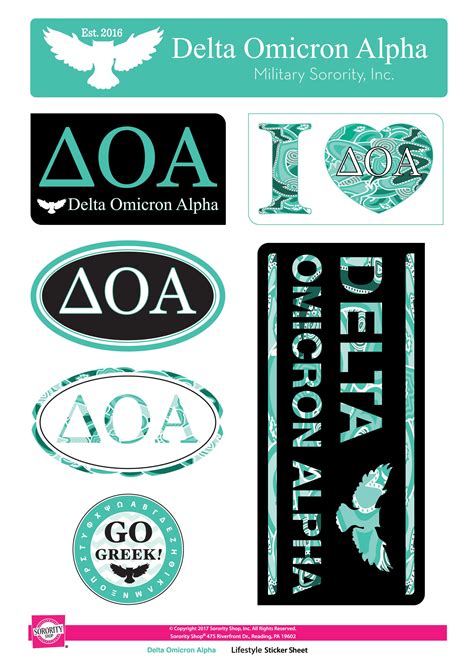 Delta Omicron Alpha Lifestyle Stickers Sororityshop
