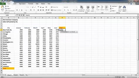 How To Using Sum And Autosum In Excel 2010 Youtube