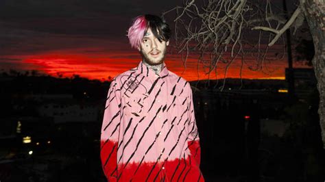 Pink Black Hair Lil Peep Is Wearing Red Shirt In Red Sky Background Hd