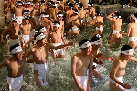Thousands Of Nearly Nude Men Caper In Traditional Japan Naked Festival Daily Mail Online