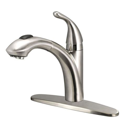 These great looking kitchen sink faucets are great for doing a lot of things that you can not do with a regular faucet handle like washing large pots are much easier with the pull out kitchen faucet. Glacier Bay FP4A0052BNV Keelia Single-Handle Pull-Out ...