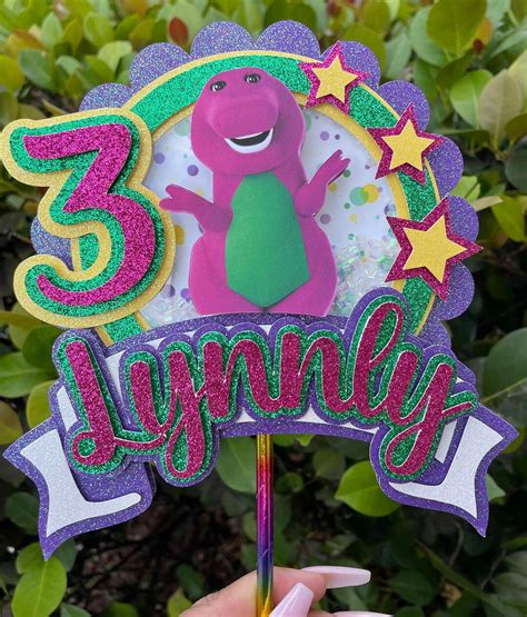 Barney Cake Topper Barney Shaker Topper Etsy