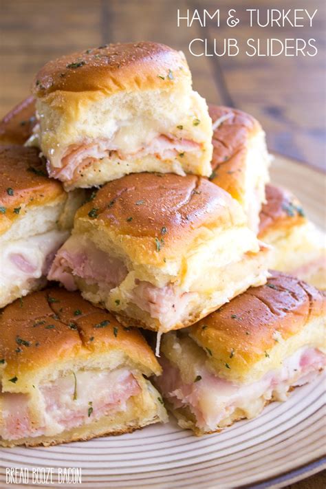 Ham Turkey Club Sliders Bread Booze Bacon