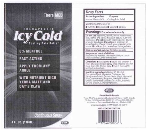 Icy Cold Cool Pain Reliefcontinuous Spray