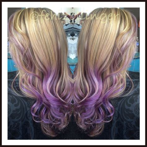 Beautiful Balayage Lavender Highlights On Blonde Hair Blonde Hair